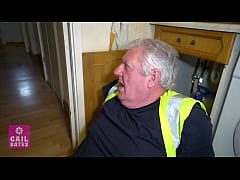 Stripper fucks elderly plumber to pay for repairs - trailer